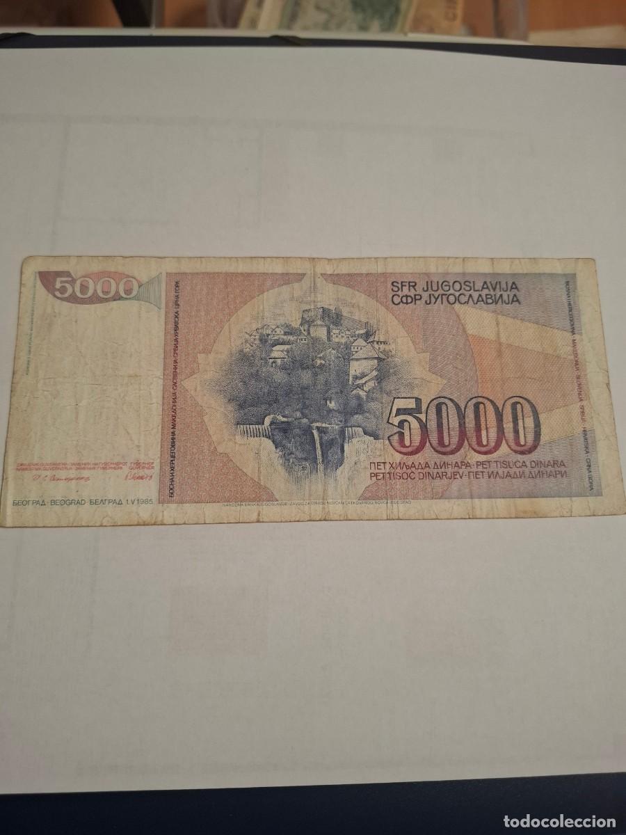 Billetes extranjeros: BILLETE DE YUGOSLAVIA DE 5000 DINARAS - Foto 2