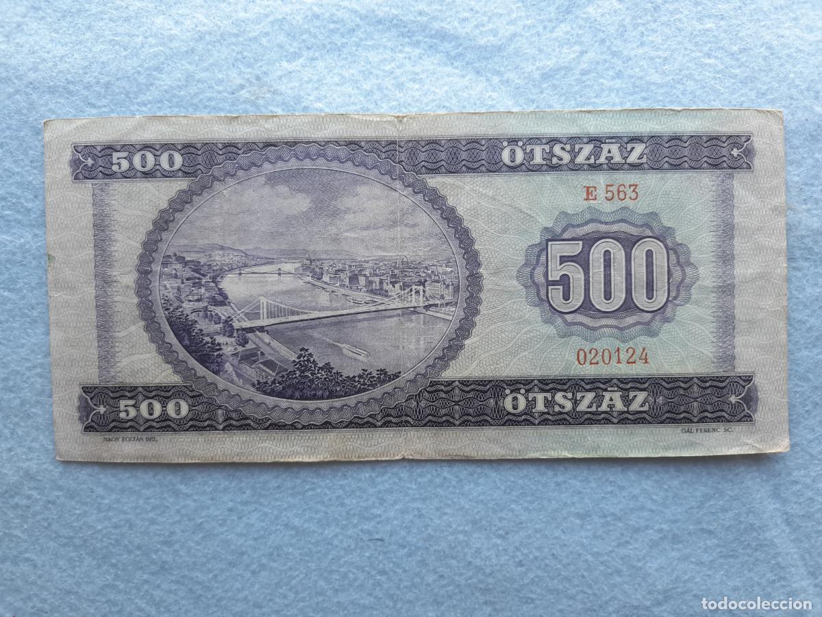 International Banknotes: Hungr&iacute;a. 500 Florines. A&ntilde;o 1969.