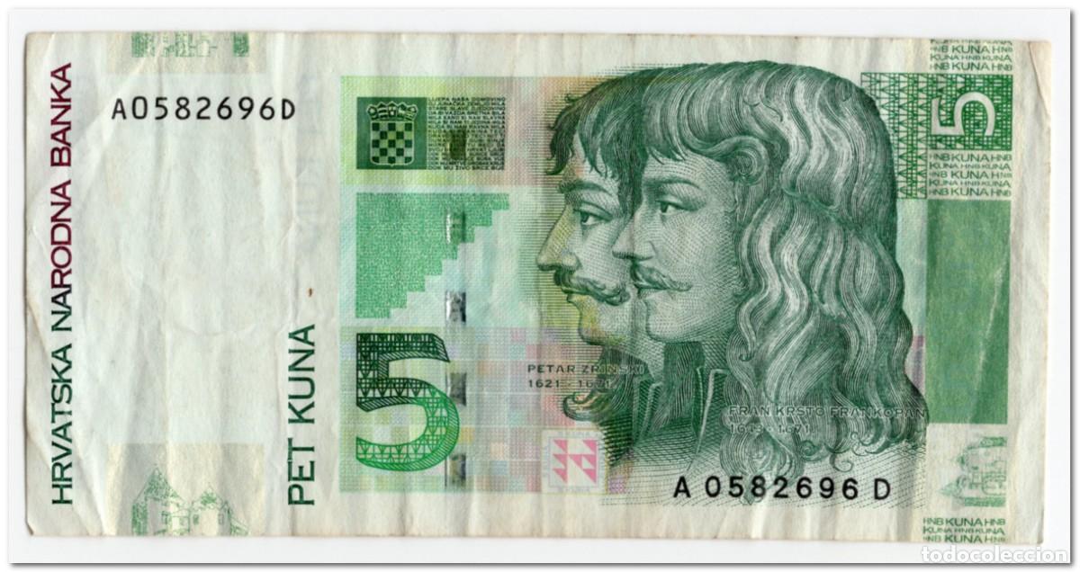 Billetes extranjeros: CROATIA,5 KUNA,2001,P.37,FINE