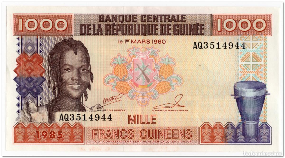 Billetes extranjeros: GUINEA,1000 FRANCS,1985,P.32,XF