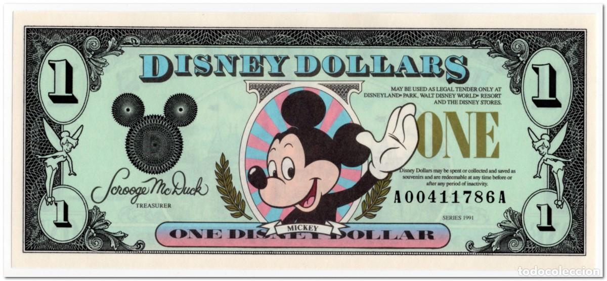 Billetes extranjeros: DISNEY,1 DOLLAR,1991,UNC