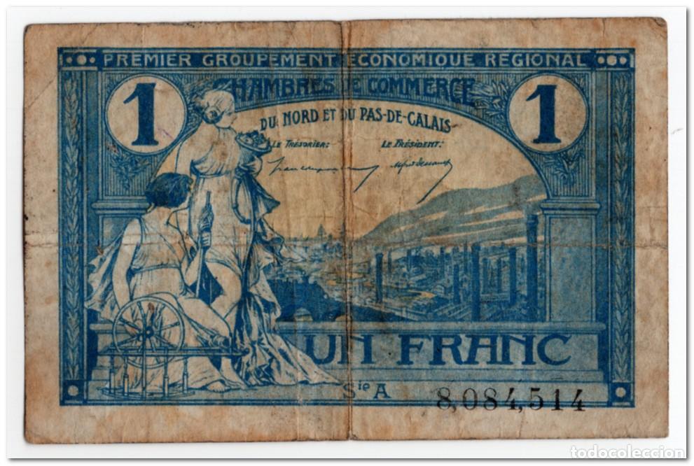 Billetes extranjeros: FRANCE,CHAMBRE DE COMMERCE AND VILLES,1 FRANC, 1925,FINE