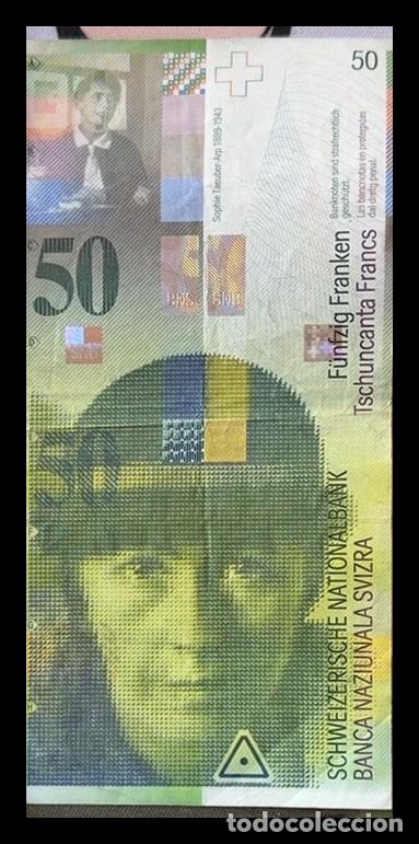 Billetes extranjeros: BILLETE SUIZA 50 FRANCOS 1994 &ndash; SOPHIE TAEUBER-ARP &ndash; SERIE 94A &ndash; 8&ordf; SERIE &ndash; ORIGINAL