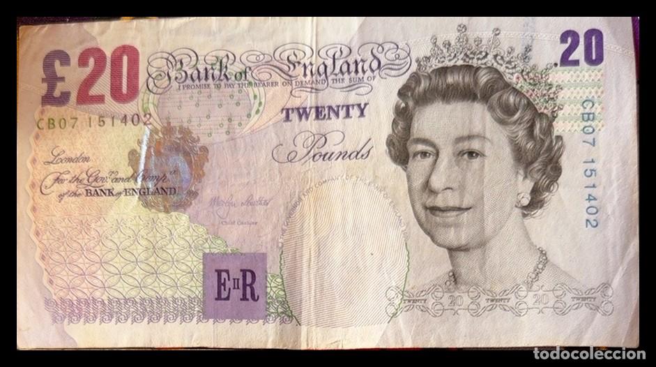 Billetes extranjeros: BILLETE 20 LIBRAS BANK OF ENGLAND &ndash; EDWARD ELGAR &ndash; LOWTHER &ndash; CB07 151402 &ndash; &pound;20 ORIGINAL