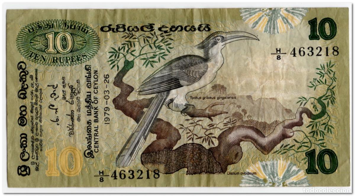 Billetes extranjeros: SRI LANKA,CEYLON,10 RUPEES,1979,P.85,FINE