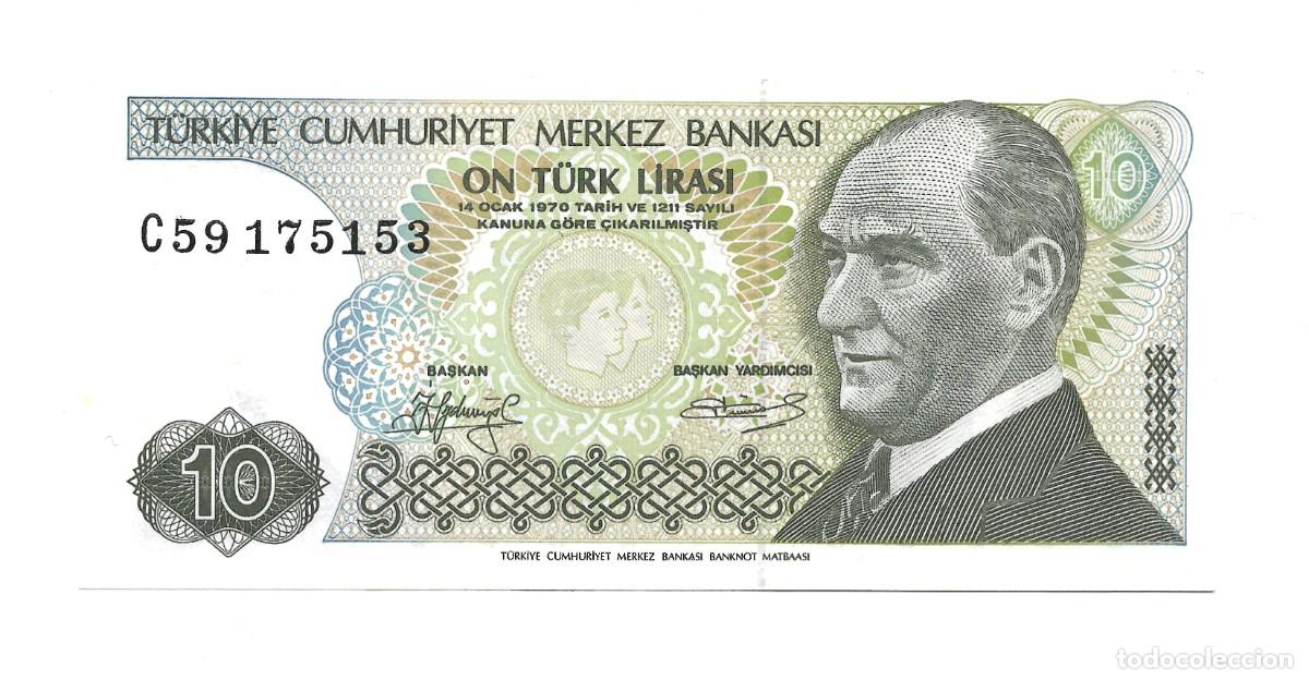 Billetes extranjeros: 10 Liras Turcas 1982 UNC