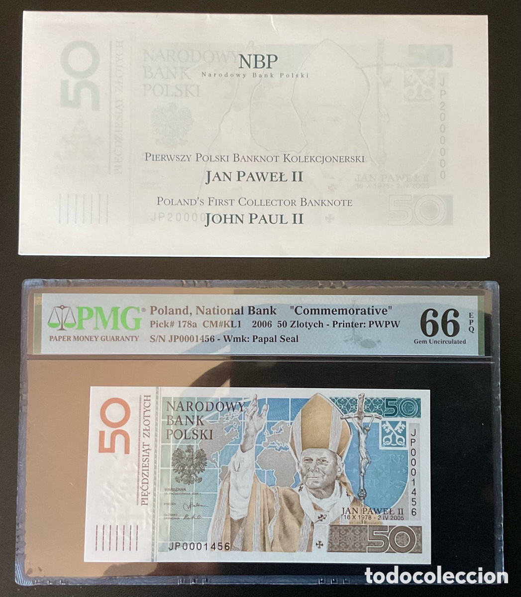 Billetes extranjeros: Billete Polonia 50 Zlotych 2006 Commemorative PMG 66 With The Original Folder