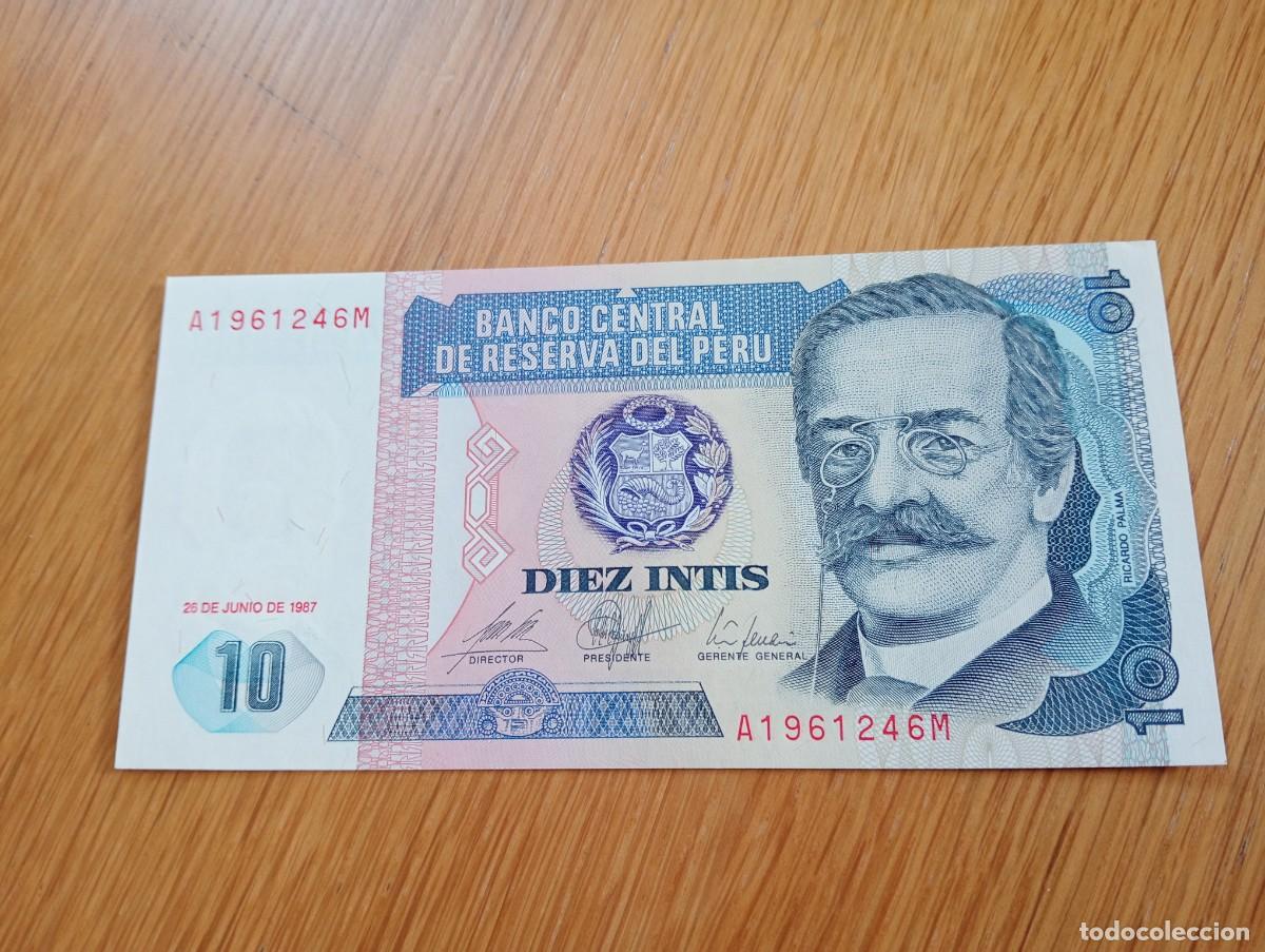 Internationale Banknoten: BILLETE DE PER&Uacute;. 10 INTIS. N.&ordm; SERIE: A1961246M. A&Ntilde;O 1987. PICK 129a. SIN CIRCULAR.
