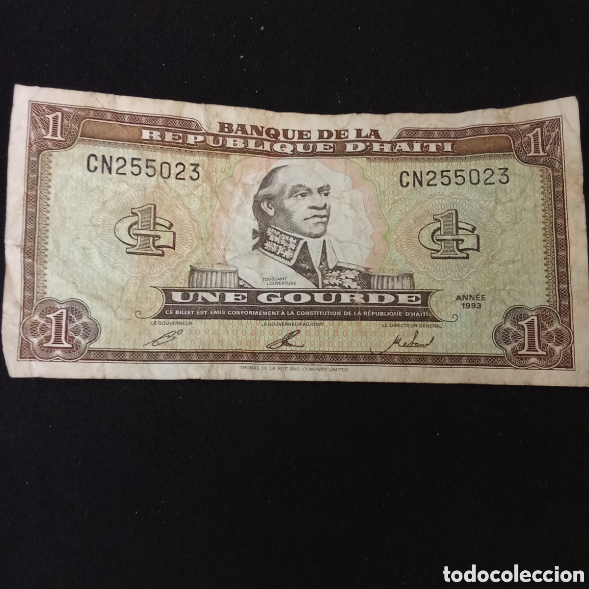 Billetes extranjeros: 1 gourde de Hait&iacute;, emitido en 1993
