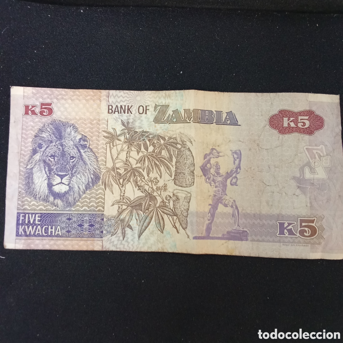 Banconote internazionali: Zambia 5 kwacha a&ntilde;o 2015