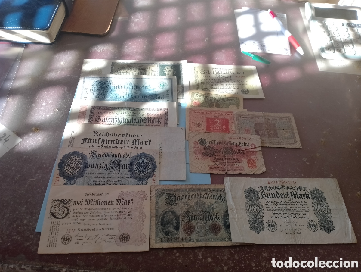 Billetes extranjeros: Lote de billetes Alemanes antiguos