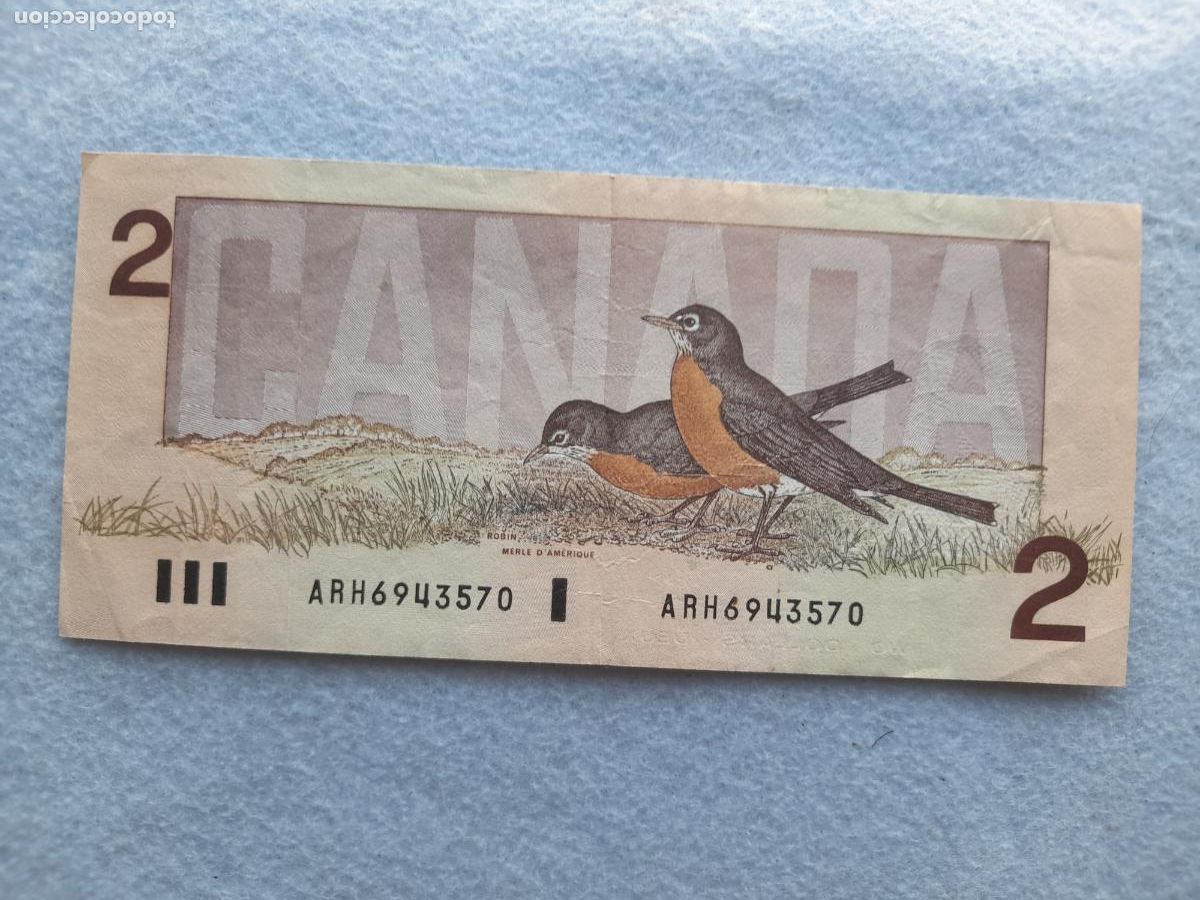 Billetes extranjeros: Canad&aacute;. 2 D&oacute;lares. Otawa. A&ntilde;o 1986. - Foto 2
