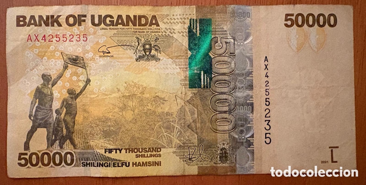 Billetes extranjeros: Billete de 50.000 chelines ugandeses - Foto 2