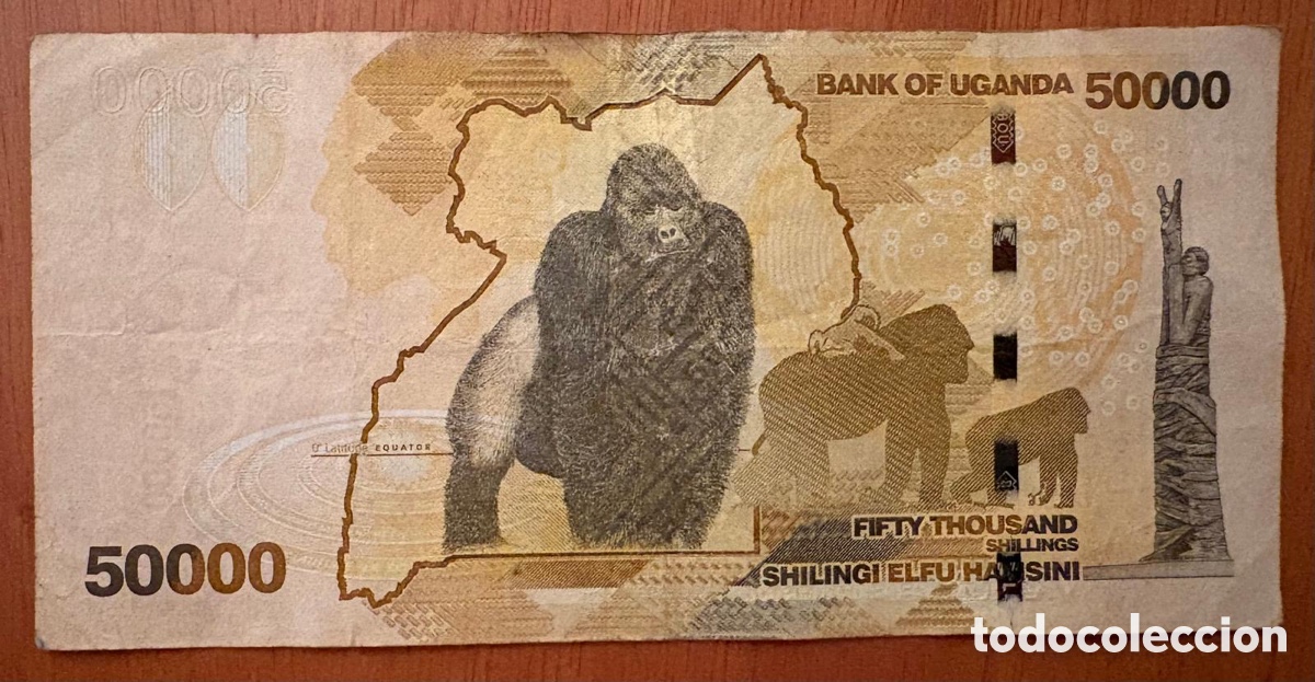 Billetes extranjeros: Billete de 50.000 chelines ugandeses