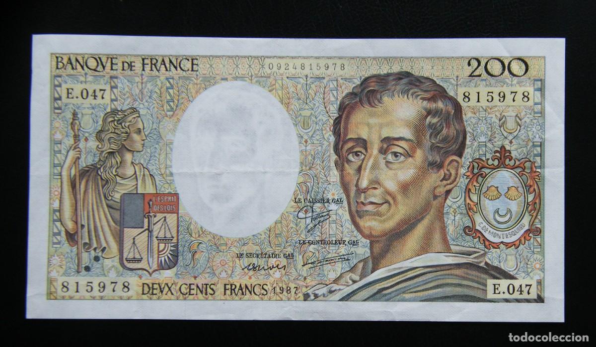 International Banknotes: FRANCIA BILLETE DE 200 FRANCOS 1987 &uml;MONTESQUIEU&uml; EXCELENTE