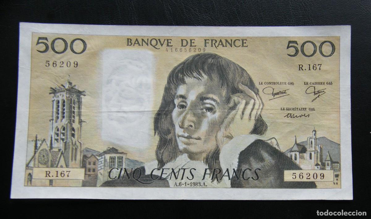 Billetes extranjeros: FRANCIA BILLETE DE 500 FRANCOS 1983 &uml;PASCAL&uml; EXCELENTE