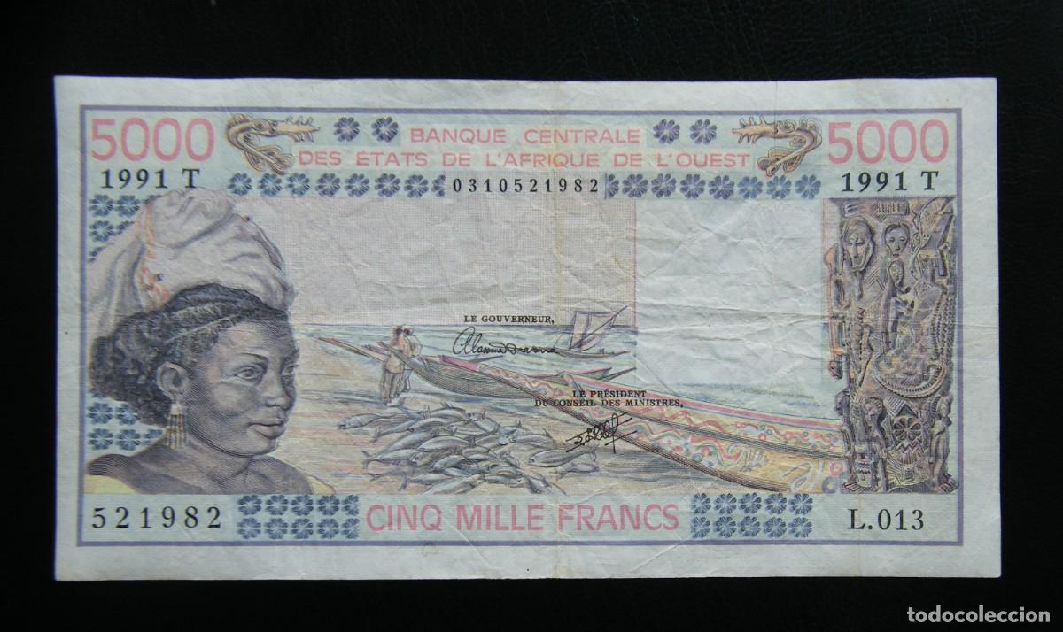 International Banknotes: AFRICA OCC. - TOGO BILLETE DE 5.000 FRANCOS 1991 CIRCULADO