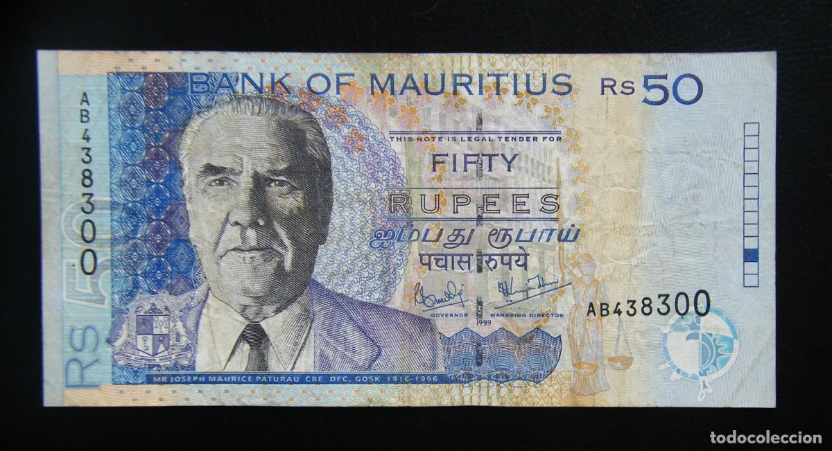 Internationale Banknoten: ISLAS MAURICIO BILLETE DE 50 RUPIAS... CIRCULADO