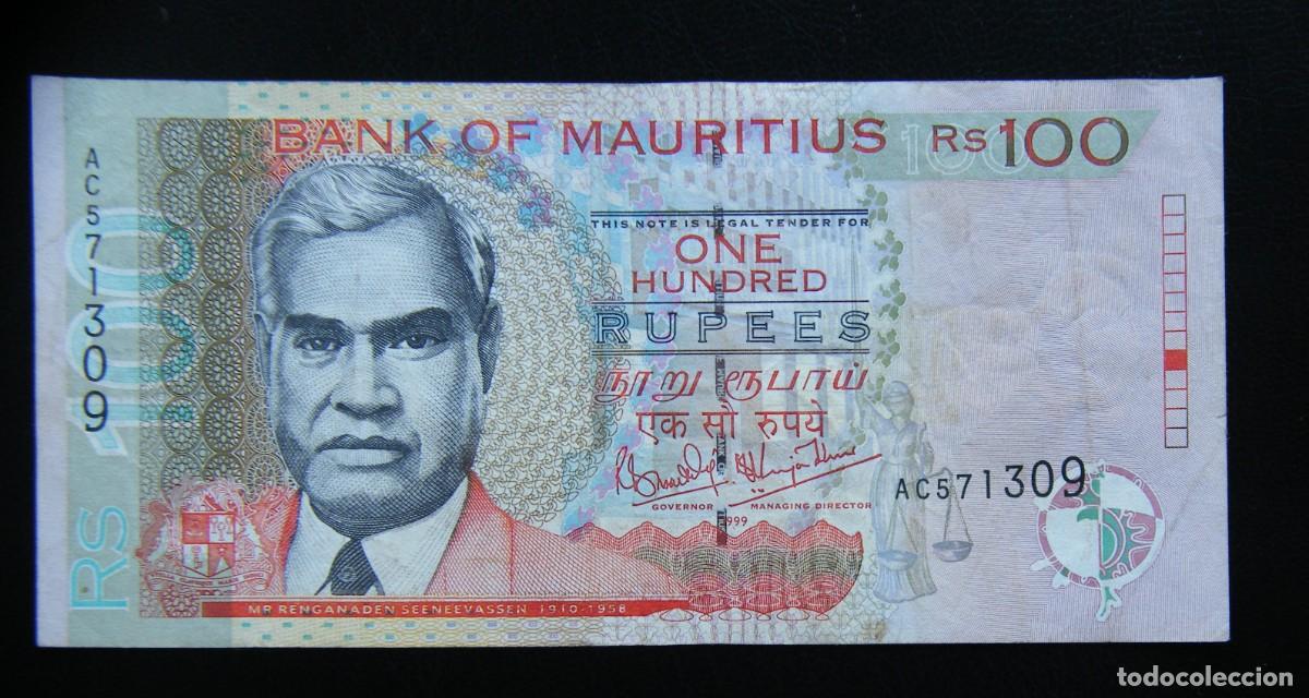 International Banknotes: ISLAS MAURICIO BILLETE DE 100 RUPIAS... EBC