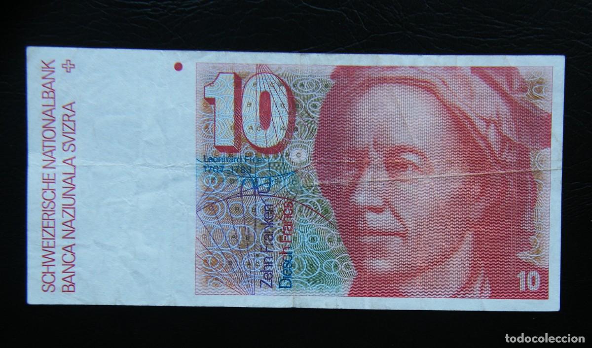 Notas Internacionais: SUIZA BILLETE DE 10 FRANCOS 191979-90 CIRCULADO