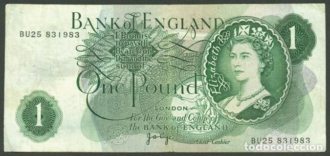 International Banknotes: GRAN BRETA&Ntilde;A (Reino Unido). 1 pound (1970-1977). Firma Page. Pick 374g.