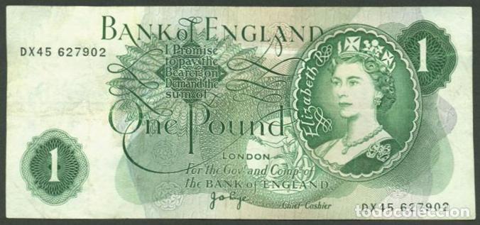 International Banknotes: GRAN BRETA&Ntilde;A (Reino Unido). 1 pound (1970-1977). Firma Page. Pick 374g.