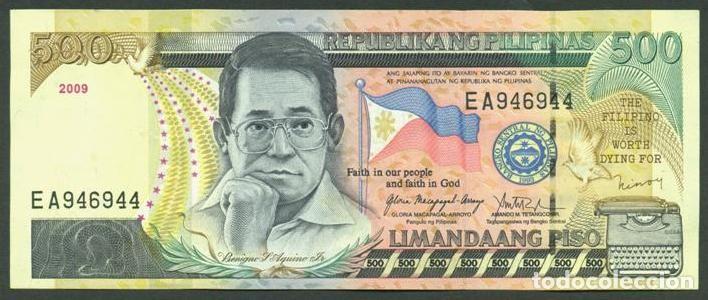 Billetes extranjeros: FILIPINAS. (PHILIPPINES). 500 piso 2009. Pick 196b. Firma 18.