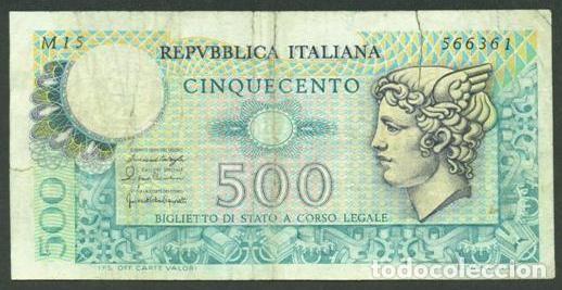 Billetes extranjeros: ITALIA. 500 lire 20.12.1976. Pick 95.