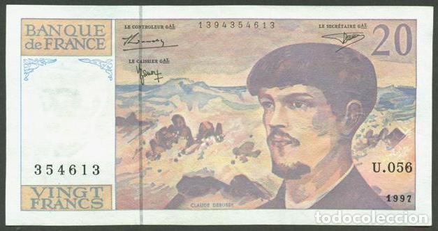 Billetes extranjeros: FRANCIA. 20 francs 1997. Claude Debussy. Pick 151i.