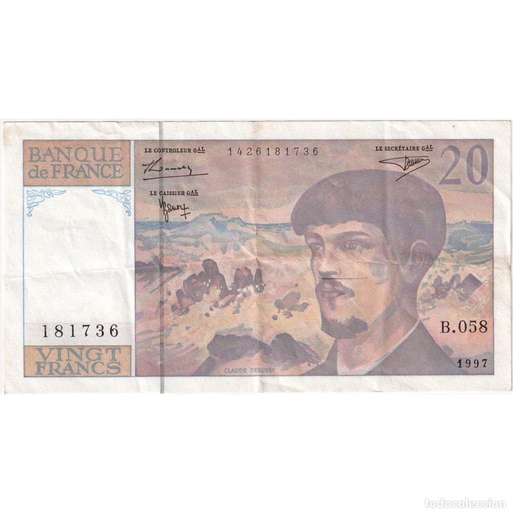 Billetes extranjeros: [#393900] Francia, 20 Francs, 1997, 181736 B.058, MBC