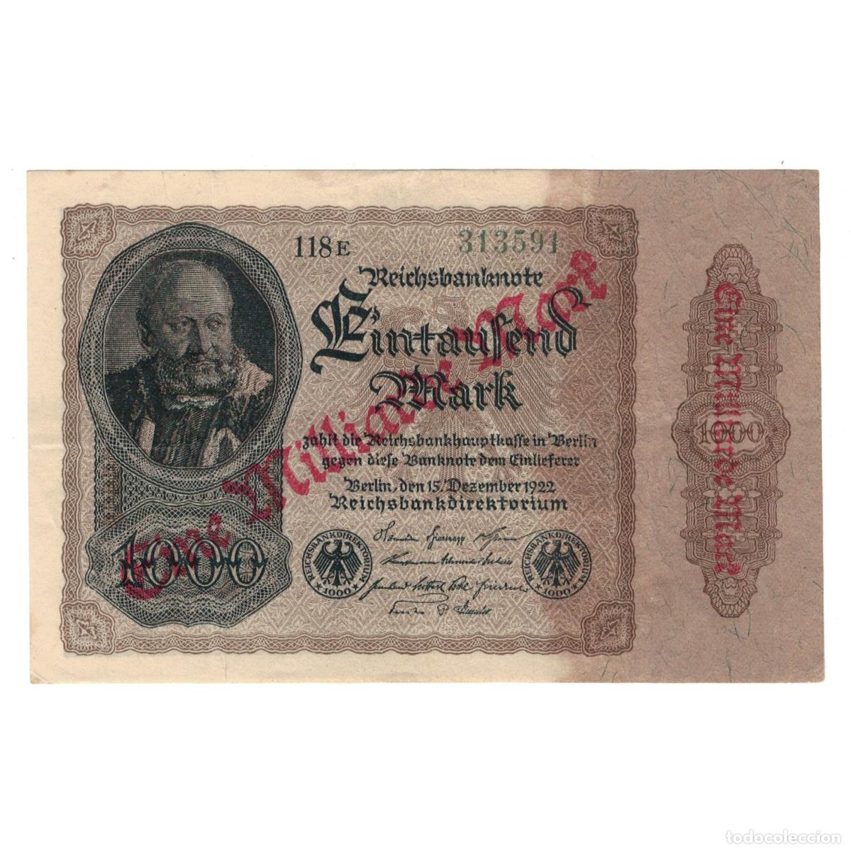 Billetes extranjeros: [#322728] Billete, 1 Milliarde Mark on 1000 Mark, 1922, Alemania, 1922-12-15, MBC+