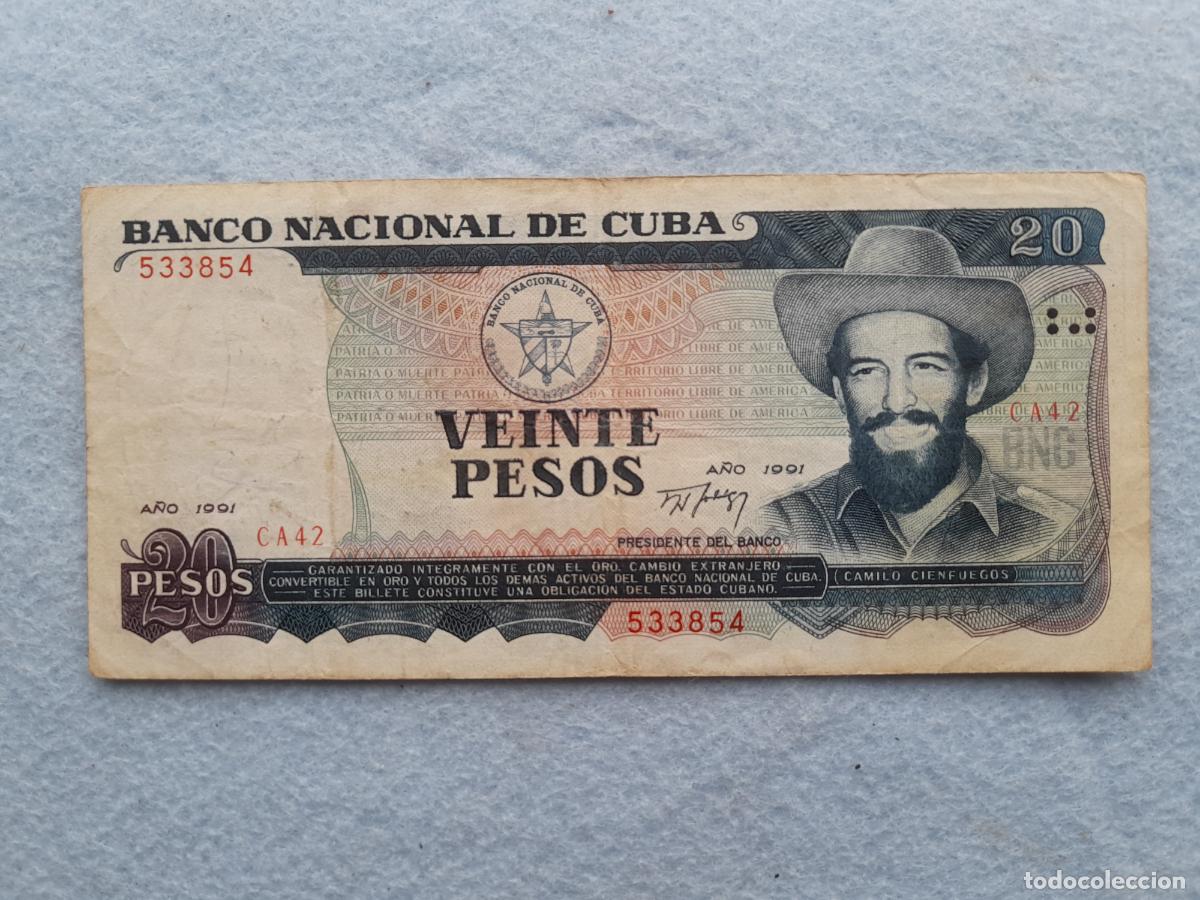 Banconote internazionali: Cuba. 20 Pesos. A&ntilde;o 1991.