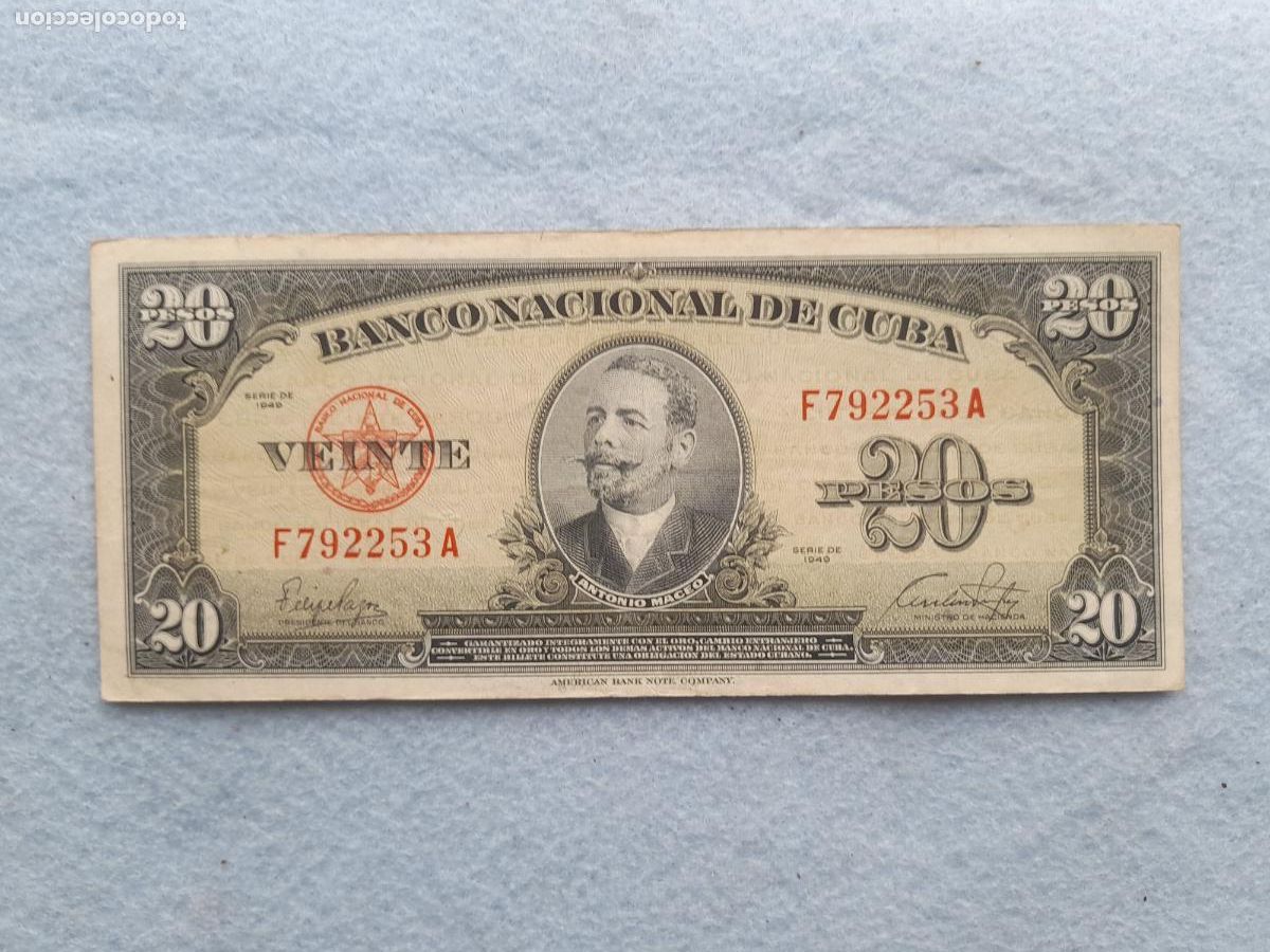 Banconote internazionali: Cuba. 20 Pesos. A&ntilde;o 1949.
