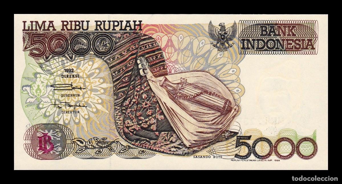 Billetes extranjeros: Indonesia 5000 Rupias 1992 (1999) Pick 130h Sc Unc