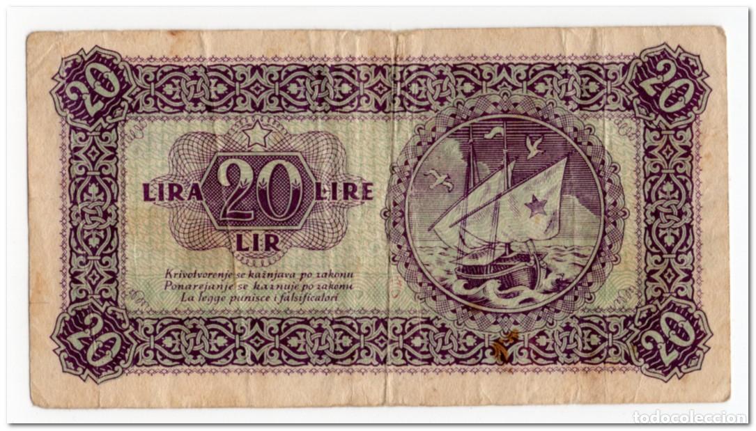 Billetes extranjeros: YUGOSLAVIA,20 LIRE,1945,P.R4,FINE