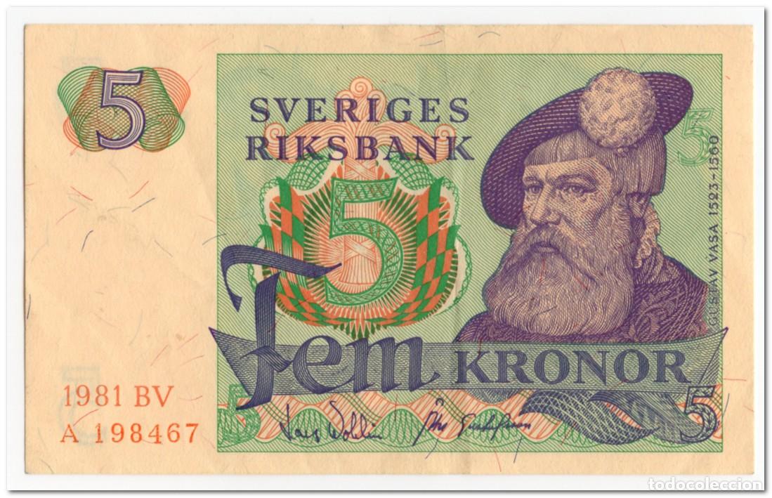 Billetes extranjeros: SWEDEN,5 KRONUR,1981,P.51d,aXF
