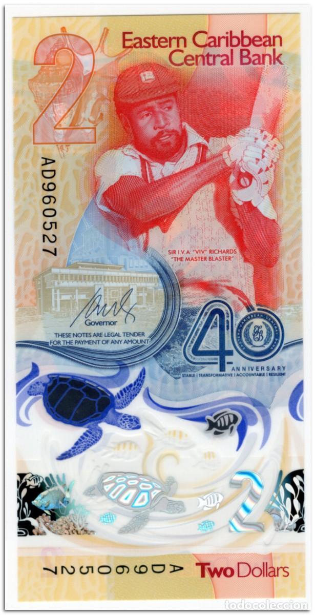 Billetes extranjeros: EASTERN CARIBBEAN,2 DOLLARS,2023,POLYMER,UNC