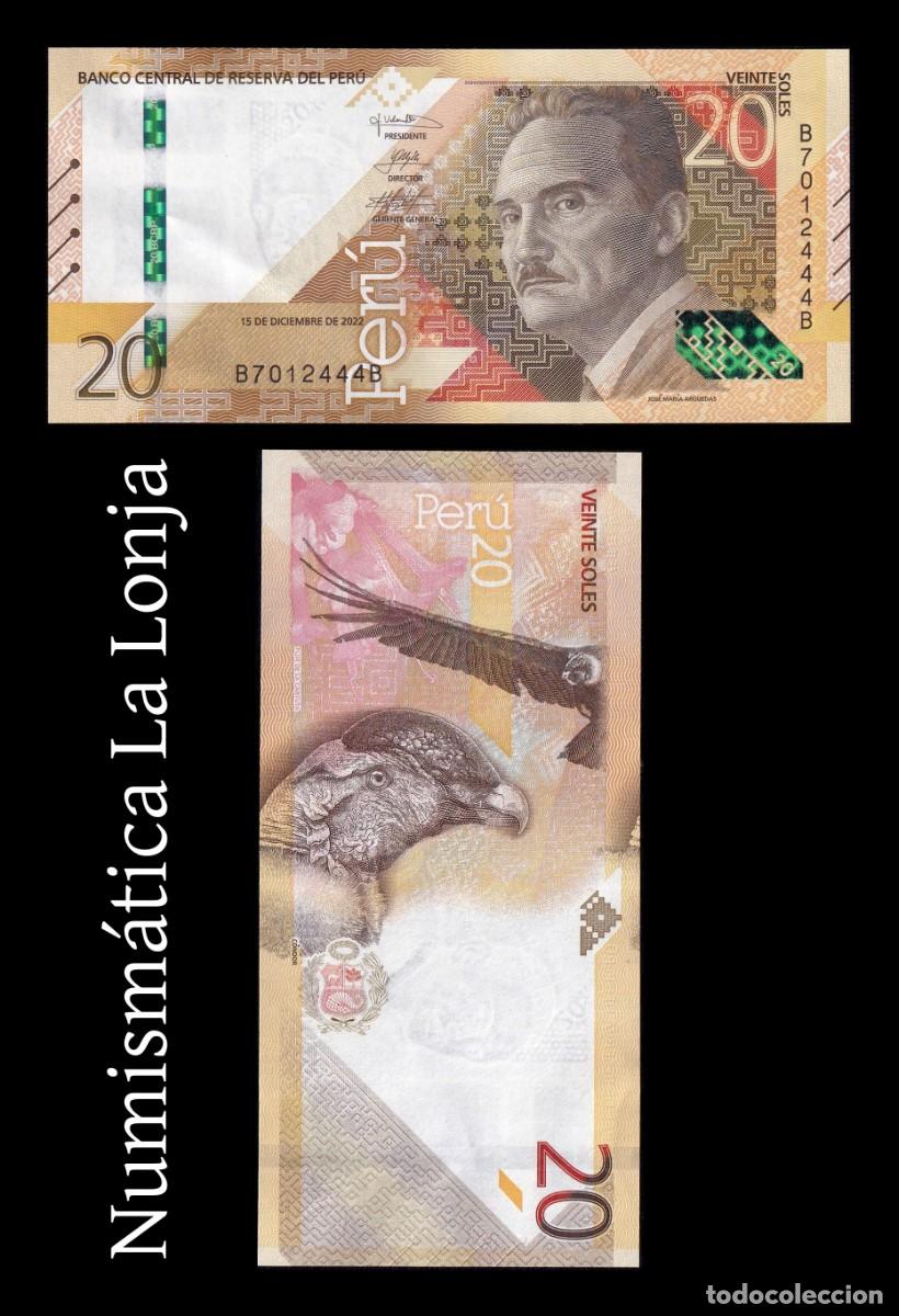 Billetes extranjeros: Per&uacute; 20 Soles Jos&eacute; Mar&iacute;a Arguedas 2022 Pick 197b Sc Unc