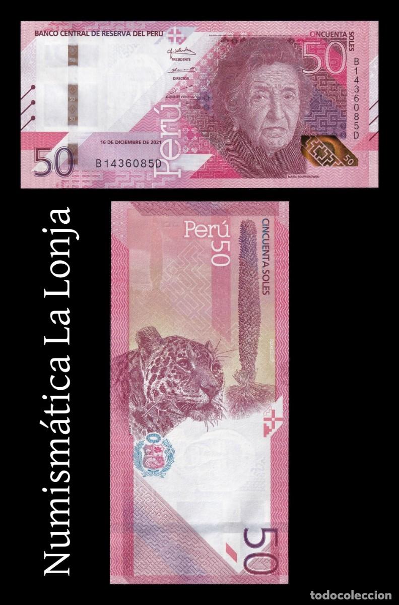 Billetes extranjeros: Per&uacute; 50 Soles Mar&iacute;a Rostworowski 2021 Pick 198b Sc Unc
