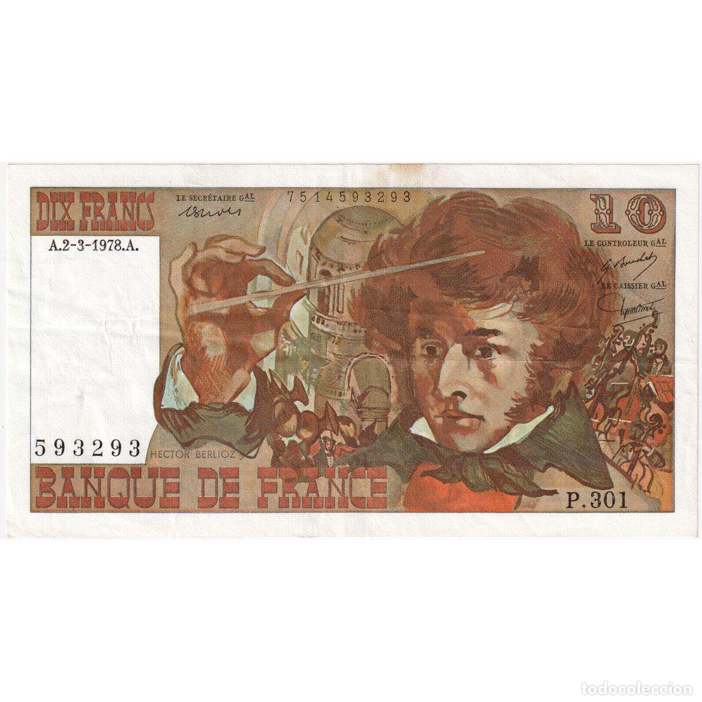 Billetes extranjeros: [#376848] Francia, 10 Francs, Berlioz, 1978-03-02, P.301, MBC