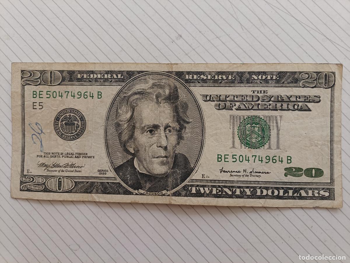 Billetes extranjeros: Estados Unidos. 20 dollars 1999