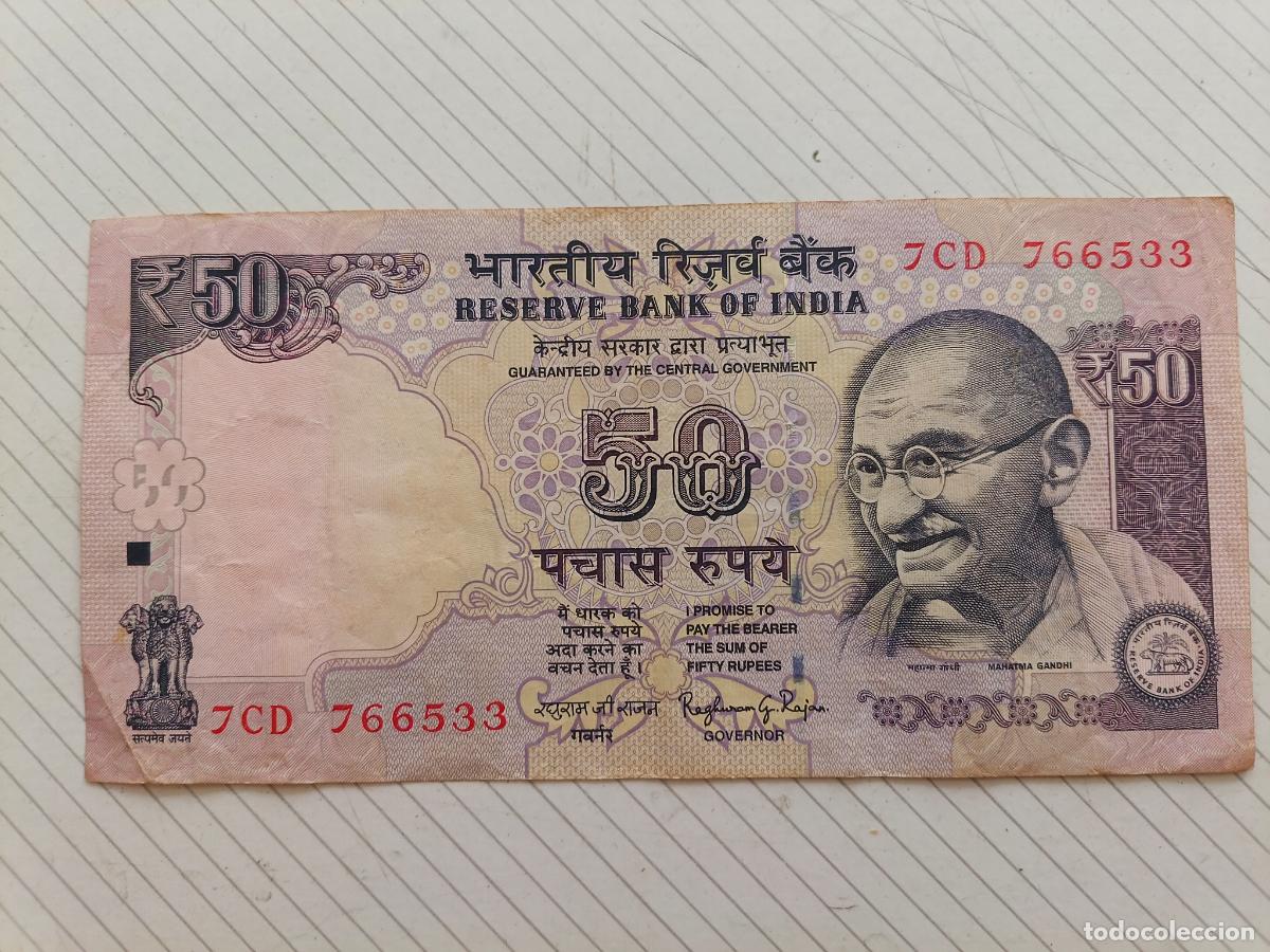 Billetes extranjeros: INDIA,50 RUPEES/RUPIAS