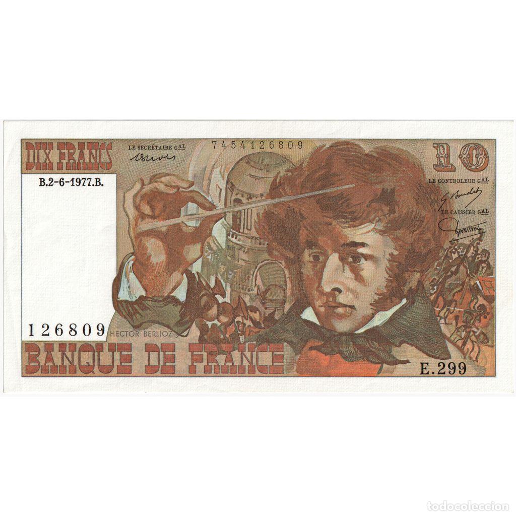 Billetes extranjeros: [#1242203] Francia, 10 Francs, Berlioz, 1977-06-02, E.299 126809, UNC