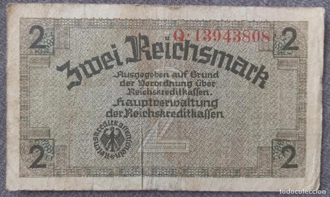 Billetes extranjeros: Alemania 2 reichsmark 1940-45 ( III reich territorios ocupados) pick R137 BC+