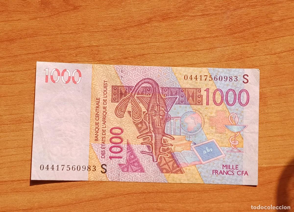 Billetes extranjeros: &Aacute;frica estados oeste 1000 Francos