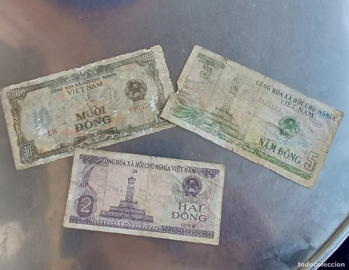 Billetes extranjeros: Lote Vietnam 2-5-10 dong