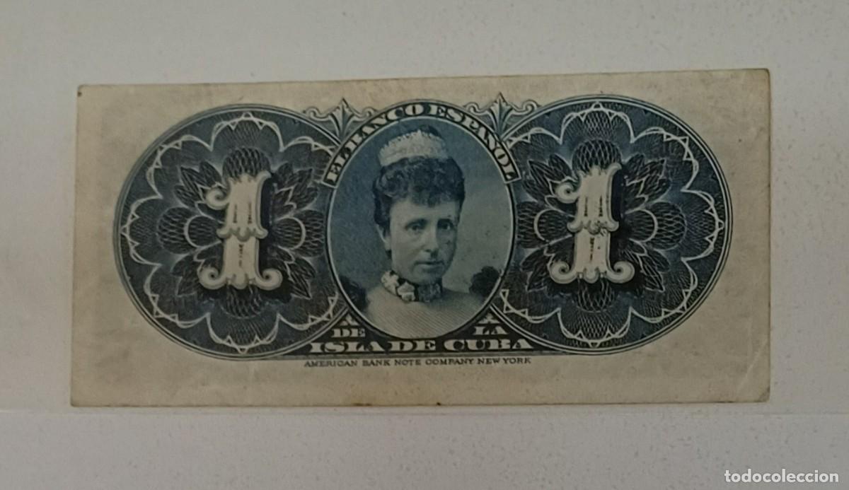 Billetes extranjeros: Cuba espa&ntilde;ola 1 peso 1896 - Foto 2