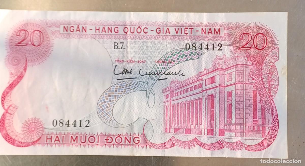 Billetes extranjeros: Vietnam 20 dong banco central