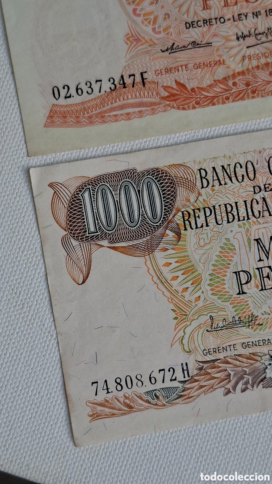 Billetes extranjeros: Lote Billetes Argentina sin circular UNC - Foto 8