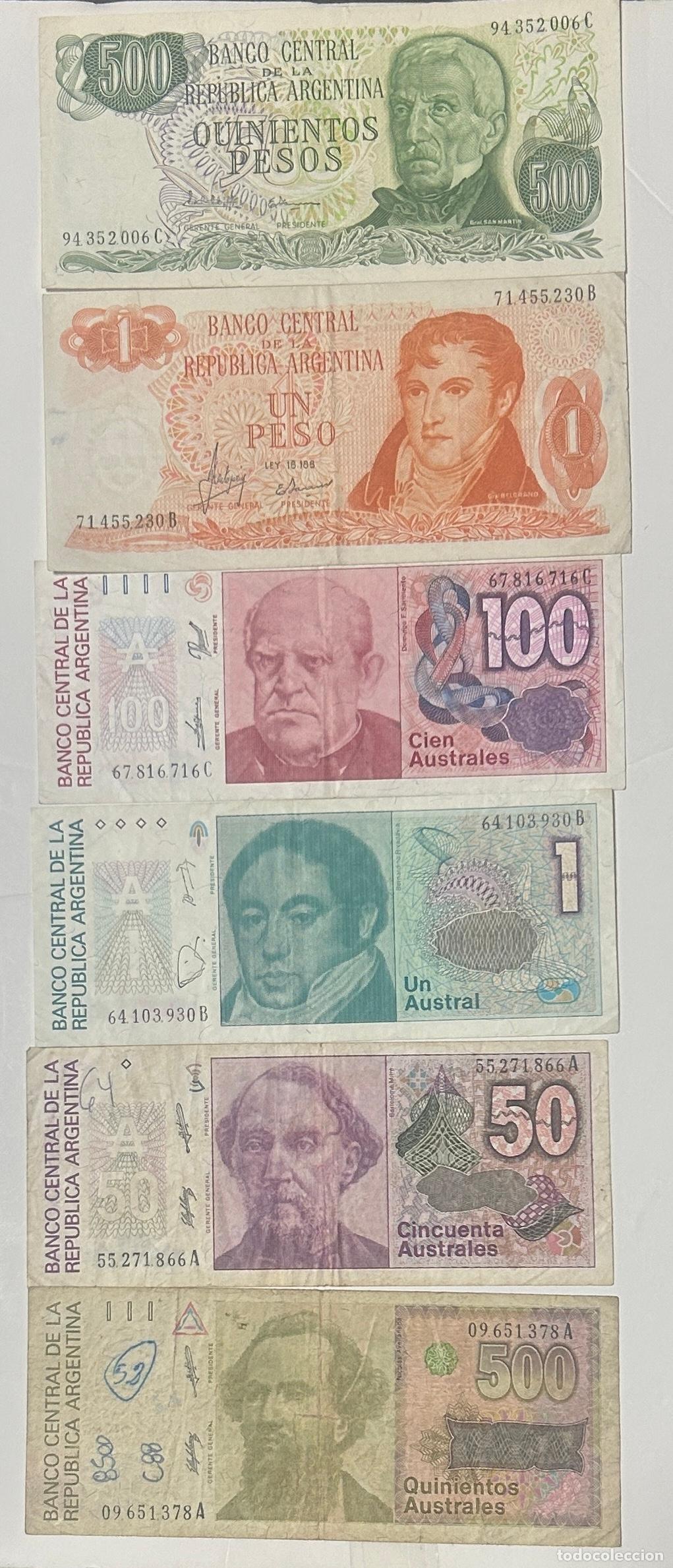 Banconote internazionali: CRBL0680 LOTE 6 BILLETES ARGENTINA DIFERENTES